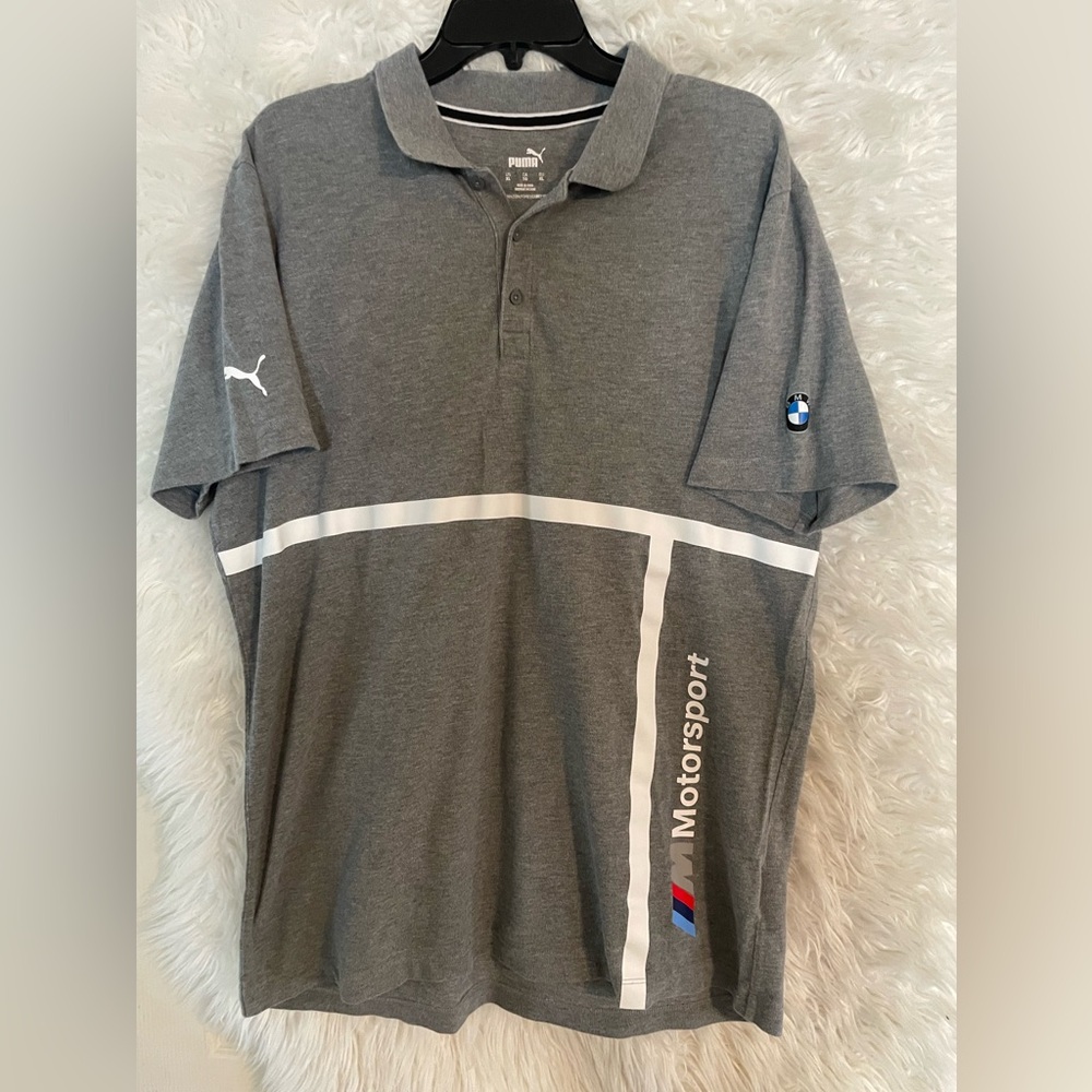 Puma BMW M Motorsports Men’s Short Sleeve Grey Polo Shirt. Size XL
